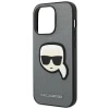Чохол Karl Lagerfeld Saffiano Karl`s Head Patch для iPhone 14 Pro Silver (KLHCP14LSAPKHG)