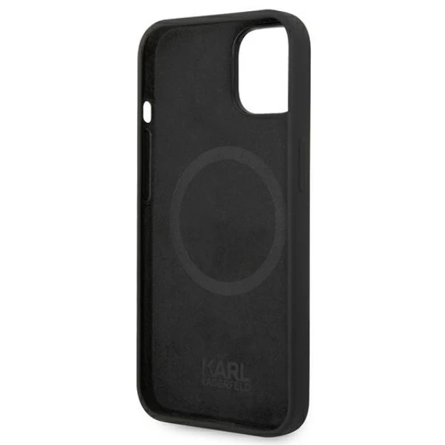 Чохол Karl Lagerfeld Silicone Karl's Head для iPhone 14 Plus Black with MagSafe (KLHMP14MSLKHBK)