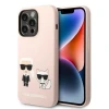 Чохол Karl Lagerfeld Silicone Karl & Choupette для iPhone 14 Pro Light Pink with MagSafe (KLHMP14LSSKCI)