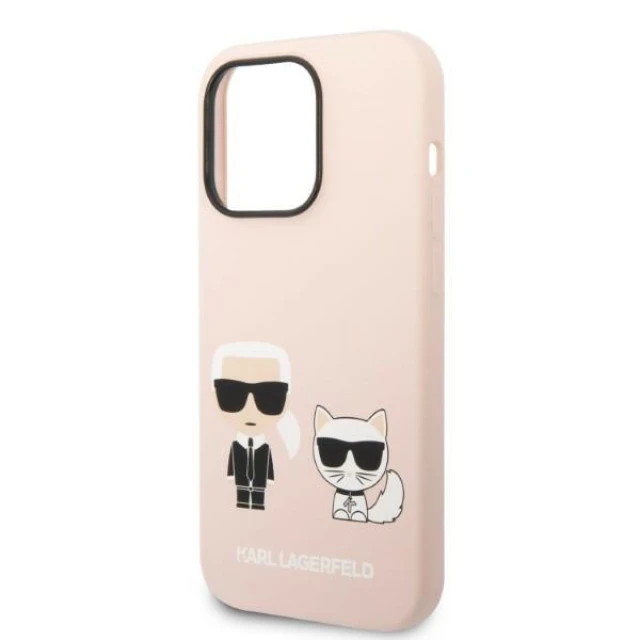 Чохол Karl Lagerfeld Silicone Karl & Choupette для iPhone 14 Pro Max Light Pink with MagSafe (KLHMP14XSSKCI)