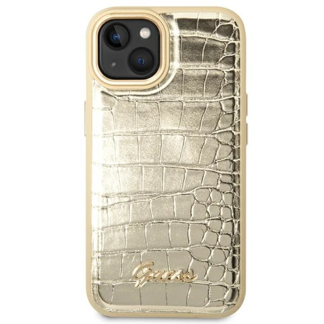 Чохол Guess Croco Collection для iPhone 14 Plus Gold (GUHCP14MHGCRHD)