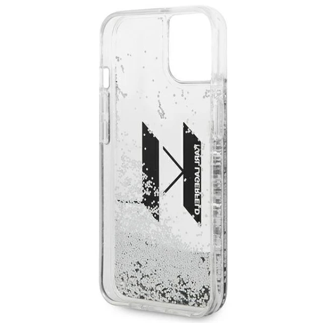 Чохол Karl Lagerfeld Liquid Glitter Big KL для iPhone 14 | 13 Silver (KLHCP14SLBKLCS)