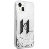Чохол Karl Lagerfeld Liquid Glitter Big KL для iPhone 14 | 13 Silver (KLHCP14SLBKLCS)