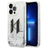 Чохол Karl Lagerfeld Liquid Glitter Big KL для iPhone 14 Pro Silver (KLHCP14LLBKLCS)