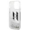 Чохол Karl Lagerfeld Liquid Glitter Big KL для iPhone 14 Pro Silver (KLHCP14LLBKLCS)
