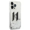 Чохол Karl Lagerfeld Liquid Glitter Big KL для iPhone 14 Pro Silver (KLHCP14LLBKLCS)