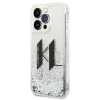 Чохол Karl Lagerfeld Liquid Glitter Big KL для iPhone 14 Pro Silver (KLHCP14LLBKLCS)