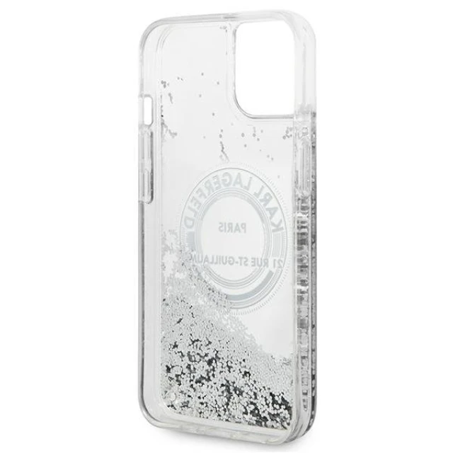 Чохол Karl Lagerfeld Liquid Glitter RSG для iPhone 14 Plus Silver (KLHCP14MLCRSGRS)