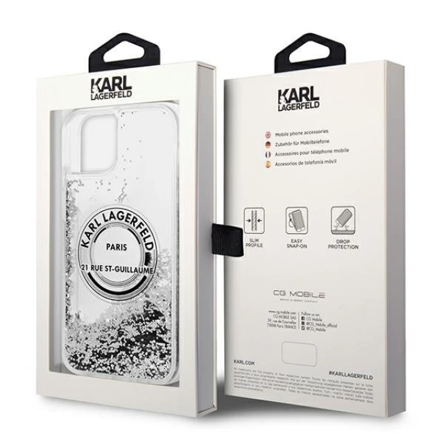 Чохол Karl Lagerfeld Liquid Glitter RSG для iPhone 14 Plus Silver (KLHCP14MLCRSGRS)