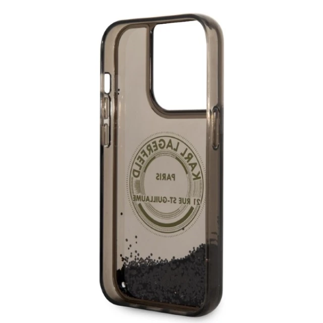 Чохол Karl Lagerfeld Liquid Glitter RSG для iPhone 14 Pro Black (KLHCP14LLCRSGRK)