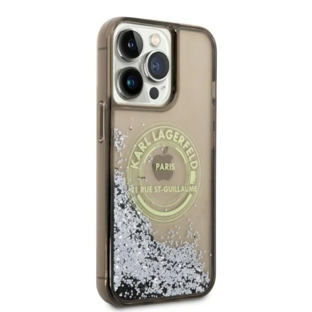 Чохол Karl Lagerfeld Liquid Glitter RSG для iPhone 14 Pro Max Black (KLHCP14XLCRSGRK)