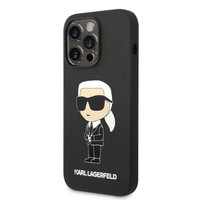 Чехол Karl Lagerfeld Silicone Ikonik для iPhone 14 Pro Max Black (KLHCP14XSNIKBCK)