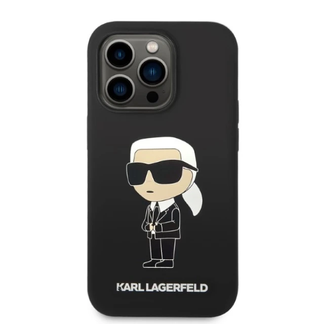 Чехол Karl Lagerfeld Silicone Ikonik для iPhone 14 Pro Max Black (KLHCP14XSNIKBCK)