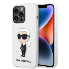 Чохол Karl Lagerfeld Silicone Ikonik для iPhone 14 Pro Max White (KLHCP14XSNIKBCH)