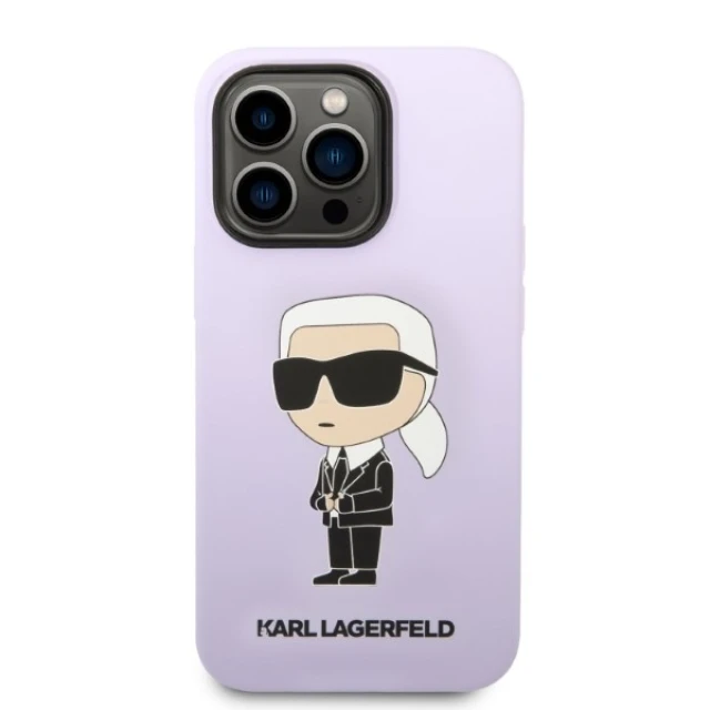Чохол Karl Lagerfeld Silicone Ikonik для iPhone 14 Pro Max Purple (KLHCP14XSNIKBCU)