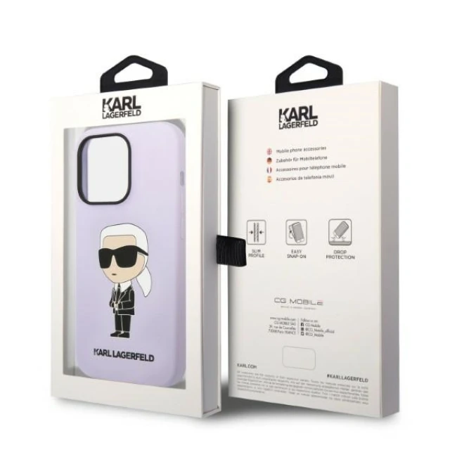 Чохол Karl Lagerfeld Silicone Ikonik для iPhone 14 Pro Max Purple (KLHCP14XSNIKBCU)
