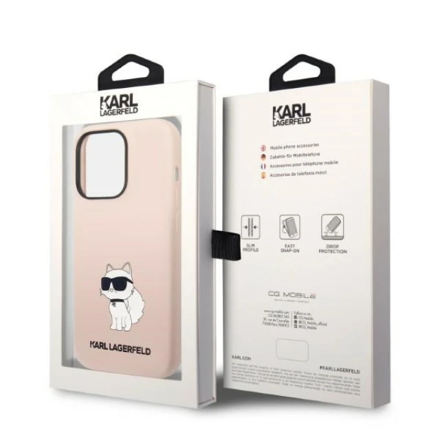 Чохол Karl Lagerfeld Silicone Choupette для iPhone 14 Pro Max Pink (KLHCP14XSNCHBCP)