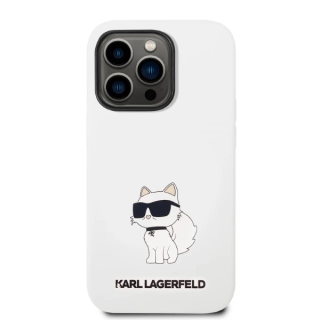 Чехол Karl Lagerfeld Silicone Choupette для iPhone 14 Pro Max White (KLHCP14XSNCHBCH)