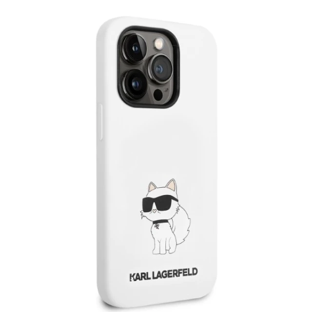 Чехол Karl Lagerfeld Silicone Choupette для iPhone 14 Pro Max White (KLHCP14XSNCHBCH)