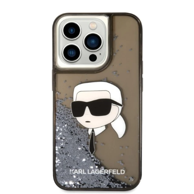 Чохол Karl Lagerfeld Glitter Karl Head для iPhone 14 Pro Black (KLHCP14LLNKHCK)