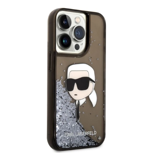 Чохол Karl Lagerfeld Glitter Karl Head для iPhone 14 Pro Max Black (KLHCP14XLNKHCK)