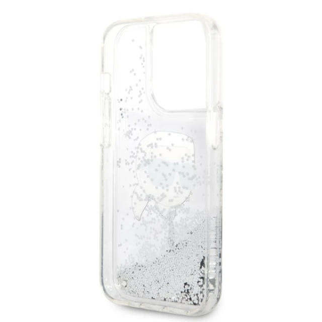 Чохол Karl Lagerfeld Glitter Karl Head для iPhone 14 Pro Silver (KLHCP14LLNKHCH)