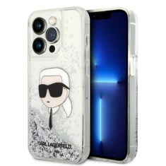 Чохол Karl Lagerfeld Glitter Karl Head для iPhone 14 Pro Max Silver (KLHCP14XLNKHCH)