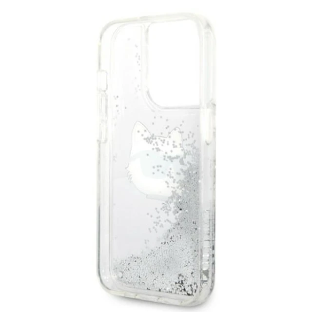 Чехол Karl Lagerfeld Glitter Choupette Head для iPhone 14 Pro Max Silver (KLHCP14XLNCHCS)