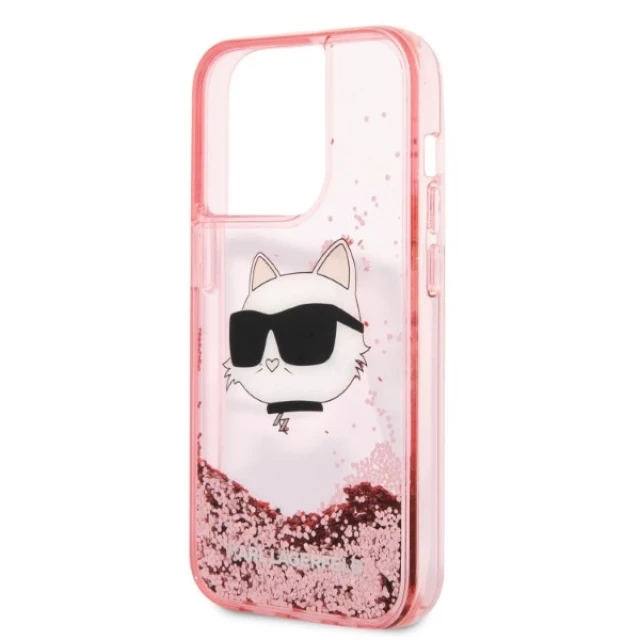 Чехол Karl Lagerfeld Glitter Choupette Head для iPhone 14 Pro Pink (KLHCP14LLNCHCP)