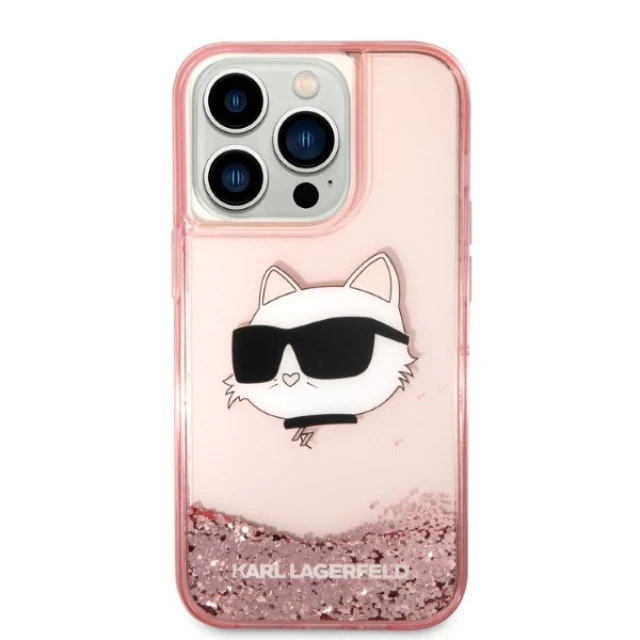 Чохол Karl Lagerfeld Glitter Choupette Head для iPhone 14 Pro Max Pink (KLHCP14XLNCHCP)