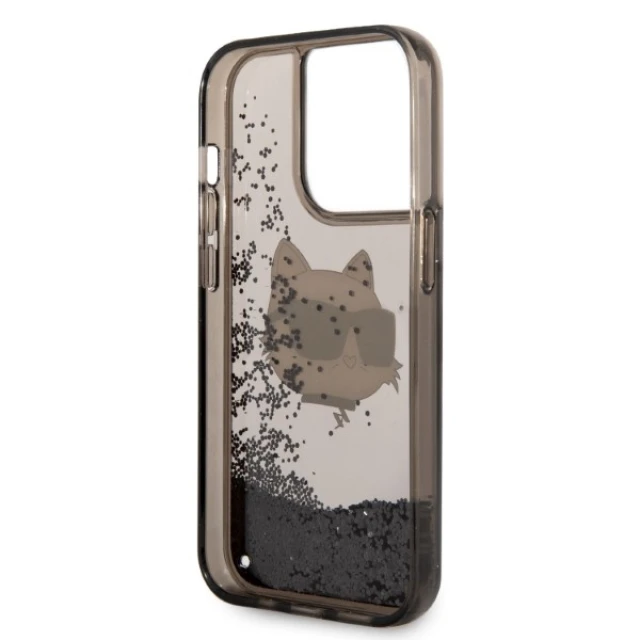 Чохол Karl Lagerfeld Glitter Choupette Head для iPhone 14 Pro Black (KLHCP14LLNCHCK)