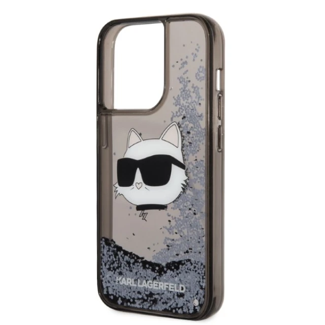 Чохол Karl Lagerfeld Glitter Choupette Head для iPhone 14 Pro Max Black (KLHCP14XLNCHCK)