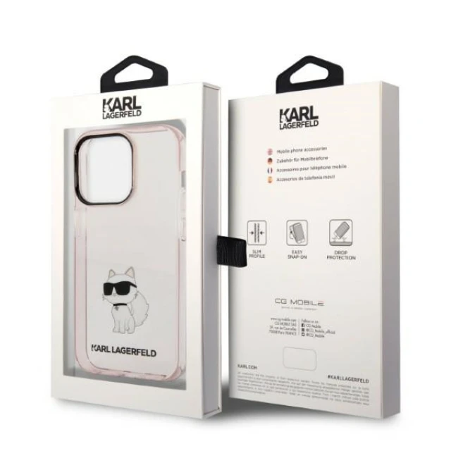 Чохол Karl Lagerfeld Ikonik Choupette для iPhone 14 Pro Pink (KLHCP14LHNCHTCP)
