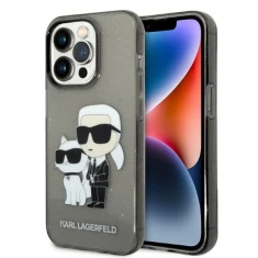 Чохол Karl Lagerfeld Gliter Karl & Choupette для iPhone 14 Pro Max Black (KLHCP14XHNKCTGK)