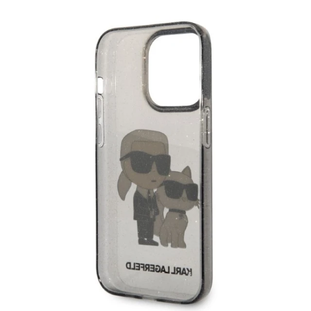 Чохол Karl Lagerfeld Gliter Karl & Choupette для iPhone 14 Pro Max Black (KLHCP14XHNKCTGK)