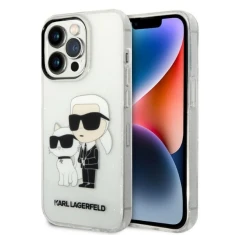 Чохол Karl Lagerfeld Gliter Karl & Choupette для iPhone 14 Pro Transparent (KLHCP14LHNKCTGT)