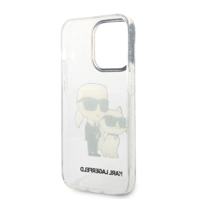 Чохол Karl Lagerfeld Gliter Karl & Choupette для iPhone 14 Pro Max Transparent (KLHCP14XHNKCTGT)