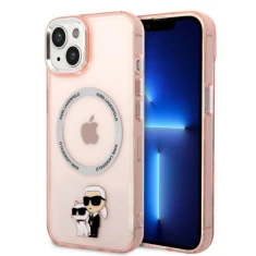 Чехол Karl Lagerfeld Iconic Karl & Choupette для iPhone 14 Plus Pink with MagSafe (KLHMP14MHNKCIP)