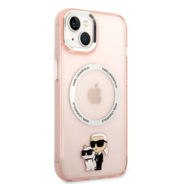Чохол Karl Lagerfeld Iconic Karl & Choupette для iPhone 14 Plus Pink with MagSafe (KLHMP14MHNKCIP)