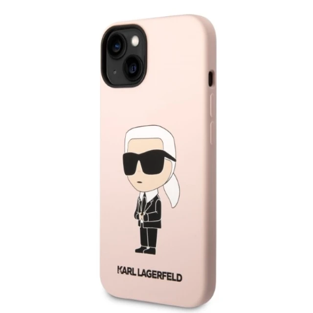 Чехол Karl Lagerfeld Silicone Ikonik для iPhone 14 Plus Pink with MagSafe (KLHMP14MSNIKBCP)
