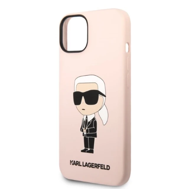 Чехол Karl Lagerfeld Silicone Ikonik для iPhone 14 Plus Pink with MagSafe (KLHMP14MSNIKBCP)