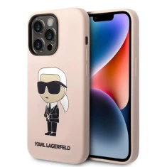 Чохол Karl Lagerfeld Silicone Ikonik для iPhone 14 Pro Max Pink with MagSafe (KLHMP14XSNIKBCP)