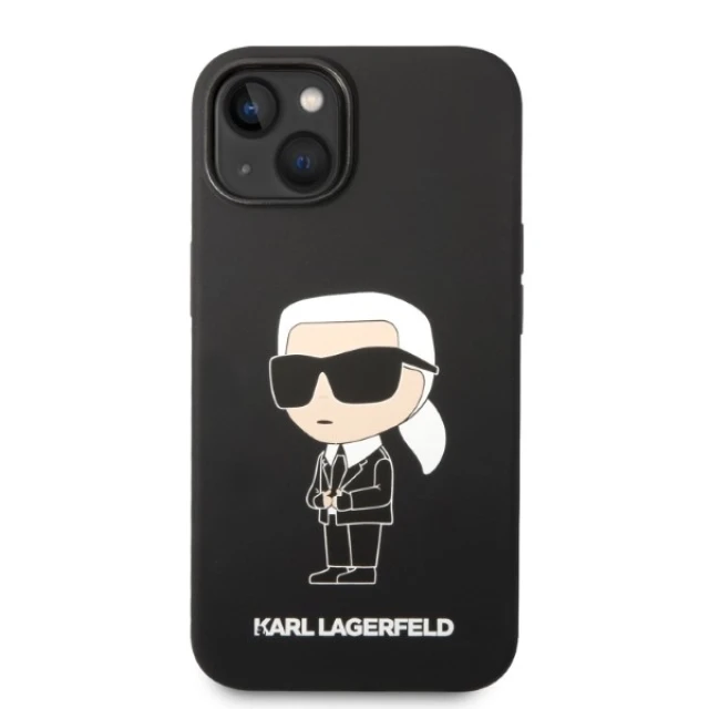 Чохол Karl Lagerfeld Silicone Ikonik для iPhone 14 Plus Black with MagSafe (KLHMP14MSNIKBCK)