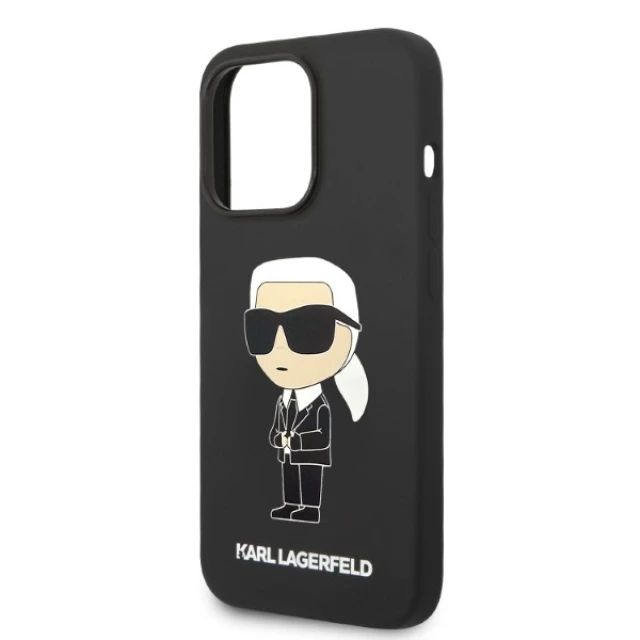 Чохол Karl Lagerfeld Silicone Ikonik для iPhone 14 Pro Max Black with MagSafe (KLHMP14XSNIKBCK)