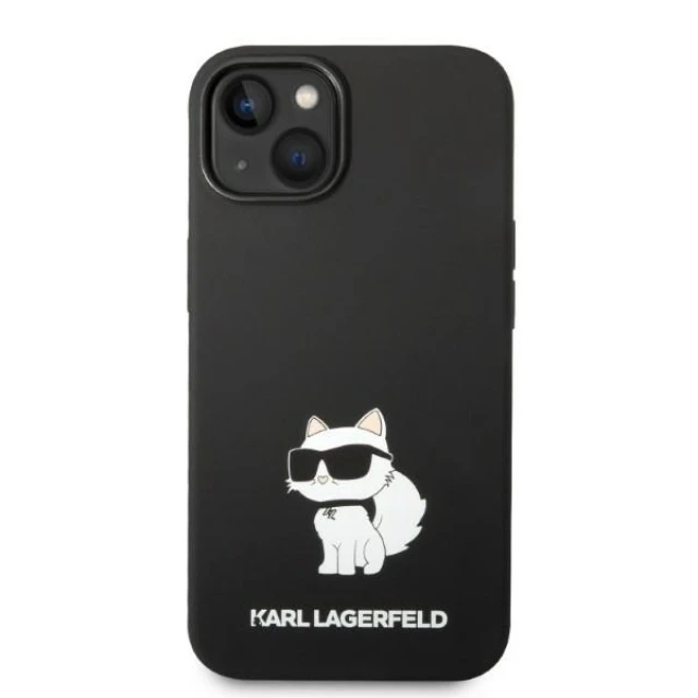 Чохол Karl Lagerfeld Silicone Choupette для iPhone 14 Plus Black with MagSafe (KLHMP14MSNCHBCK)