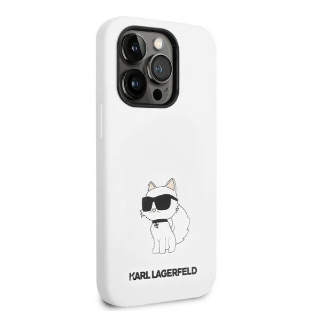 Чехол Karl Lagerfeld Silicone Choupette для iPhone 14 Pro Max White with MagSafe (KLHMP14XSNCHBCH)