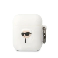 Чехол Karl Lagerfeld Silicone Karl Head 3D для Airpods 2/1 White (KLA2RUNIKH)
