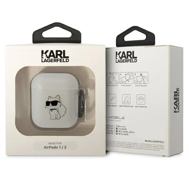 Чохол Karl Lagerfeld Ikonik Choupette для Airpods 2/1 Transparent (KLA2HNCHTCT)