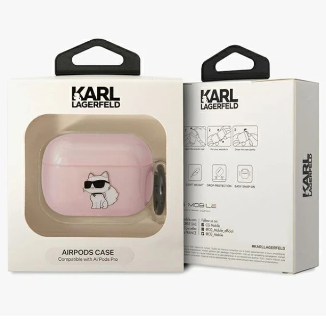 Чохол Karl Lagerfeld Ikonik Choupette для Airpods Pro Pink (KLAPHNCHTCP)