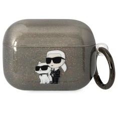 Чехол Karl Lagerfeld Gliter Karl & Choupette для Airpods Pro Black (KLAPHNKCTGK)